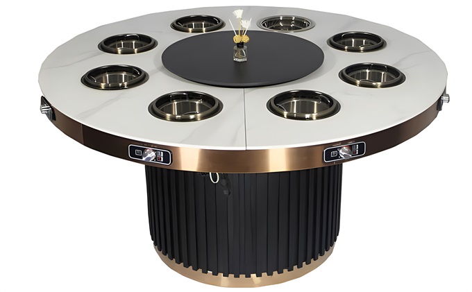 8人位一人一锅大理石无烟净化小火锅桌