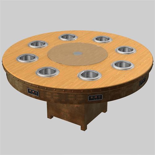 8人位一人一锅自助无烟实木小火锅桌子