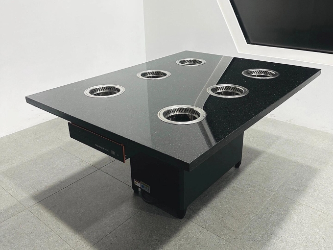 6人位一人一锅无烟净化大理石小火锅桌