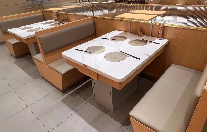 火锅店大理石台面一人一锅自助小火锅桌