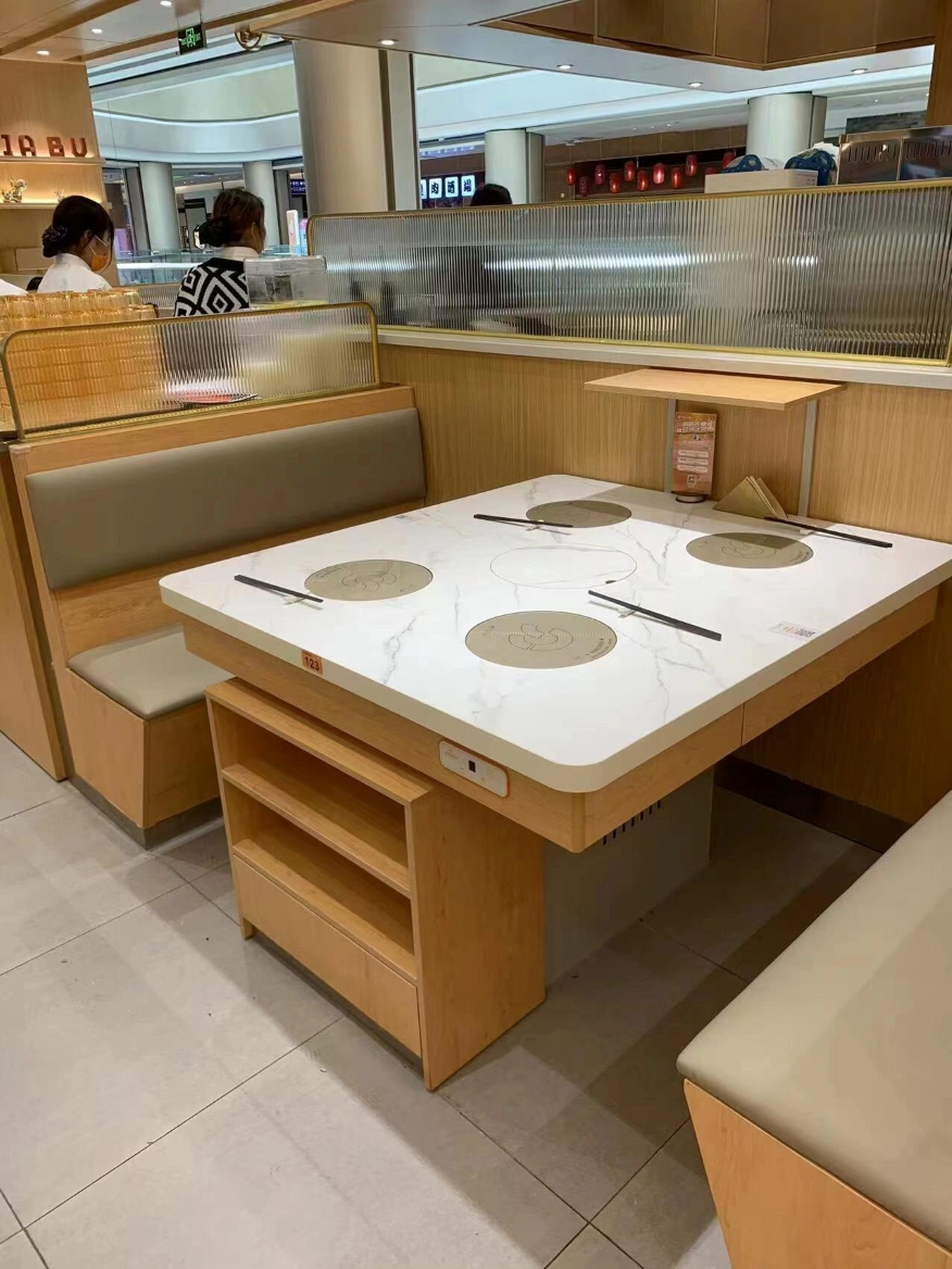 火锅店大理石台面一人一锅自助小火锅桌