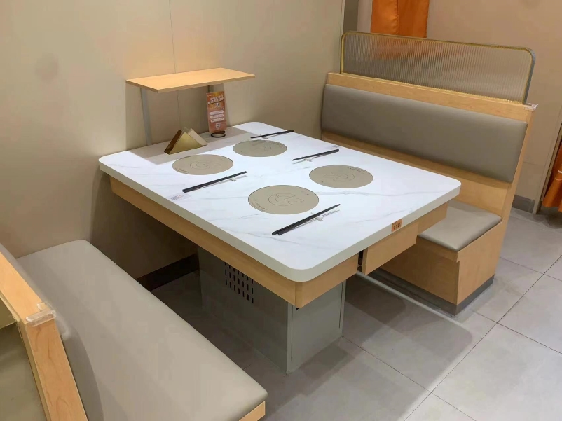 火锅店大理石台面一人一锅自助小火锅桌