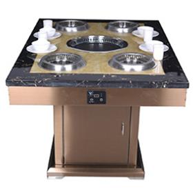 2018新款大理石桌面一人一锅自助无烟火锅桌