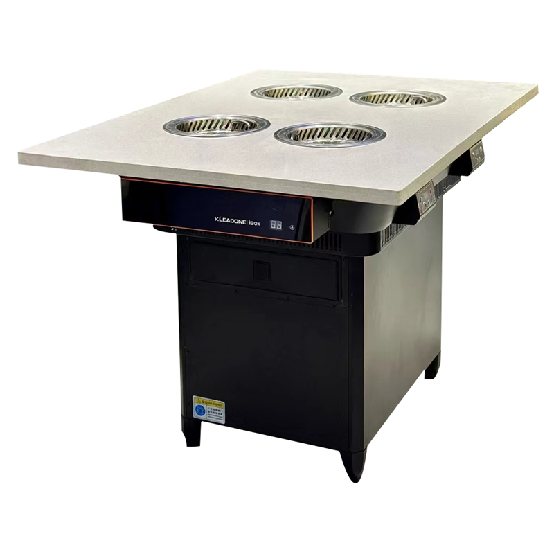 火锅店大理石一人一锅高端无烟净化小火锅桌