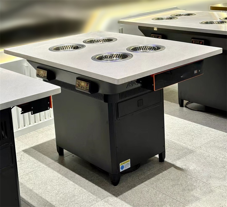 火锅店大理石一人一锅无烟净化小火锅桌