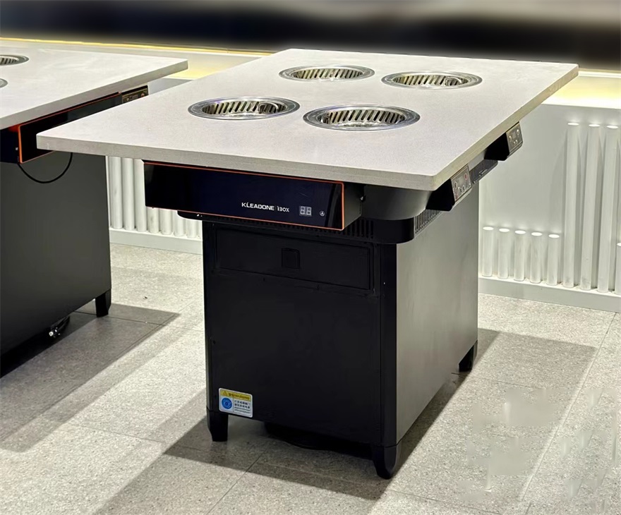 火锅店大理石一人一锅无烟净化小火锅桌