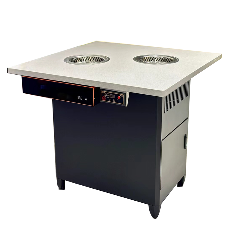 自助餐厅2人位一人一锅大理石无烟小火锅桌