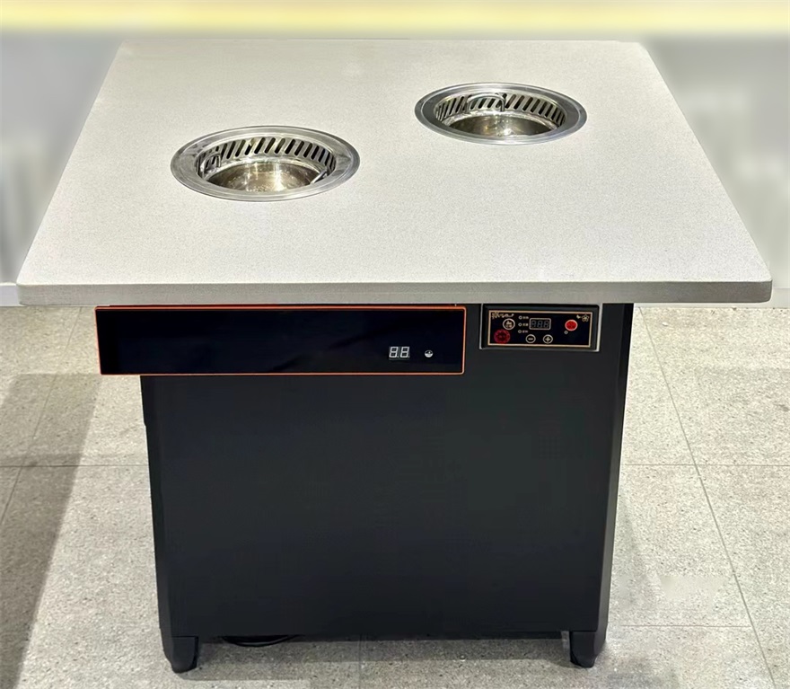 自助餐厅2人位一人一锅大理石无烟小火锅桌