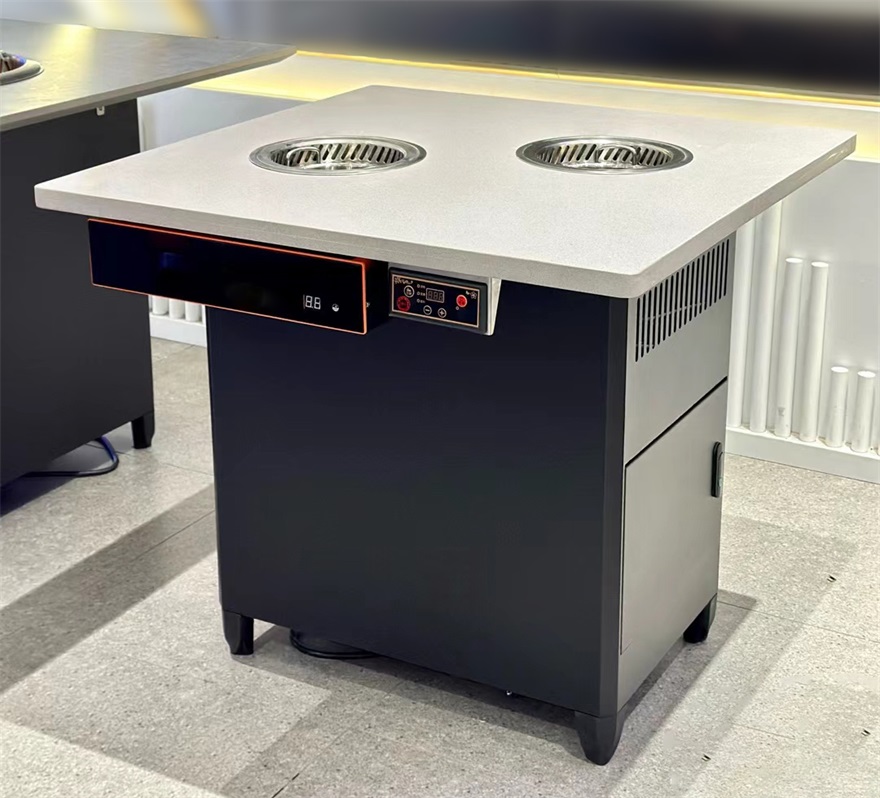 自助餐厅2人位一人一锅大理石无烟小火锅桌