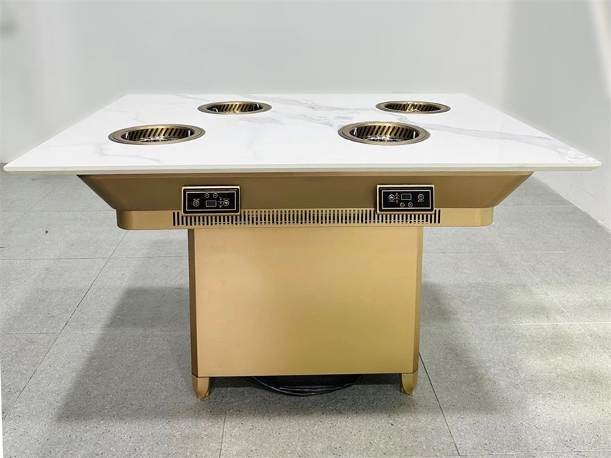 4人位一人一位小火锅无烟净化岩板火锅桌