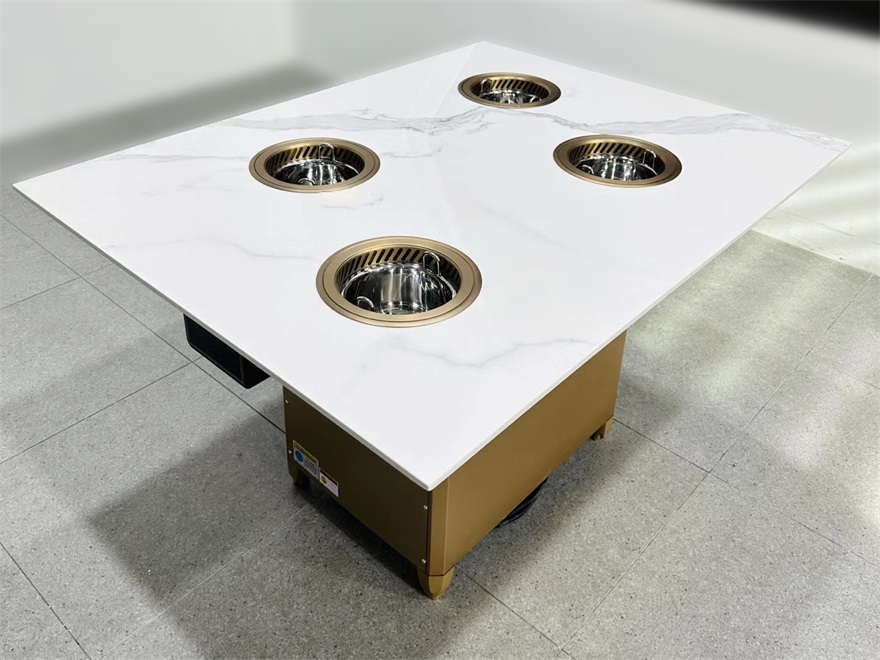 4人位一人一位小火锅无烟净化岩板火锅桌