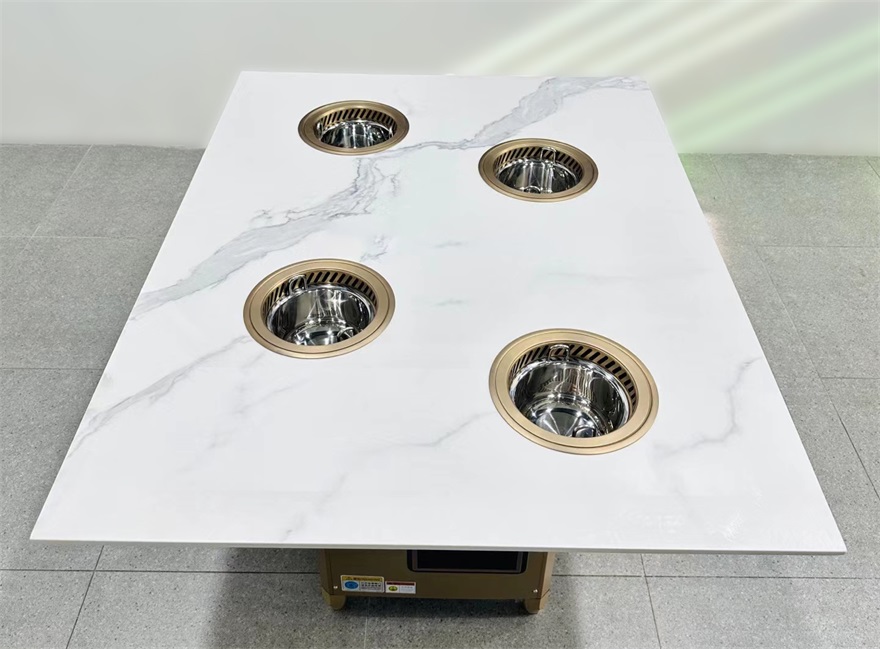 4人位一人一位小火锅无烟净化岩板火锅桌