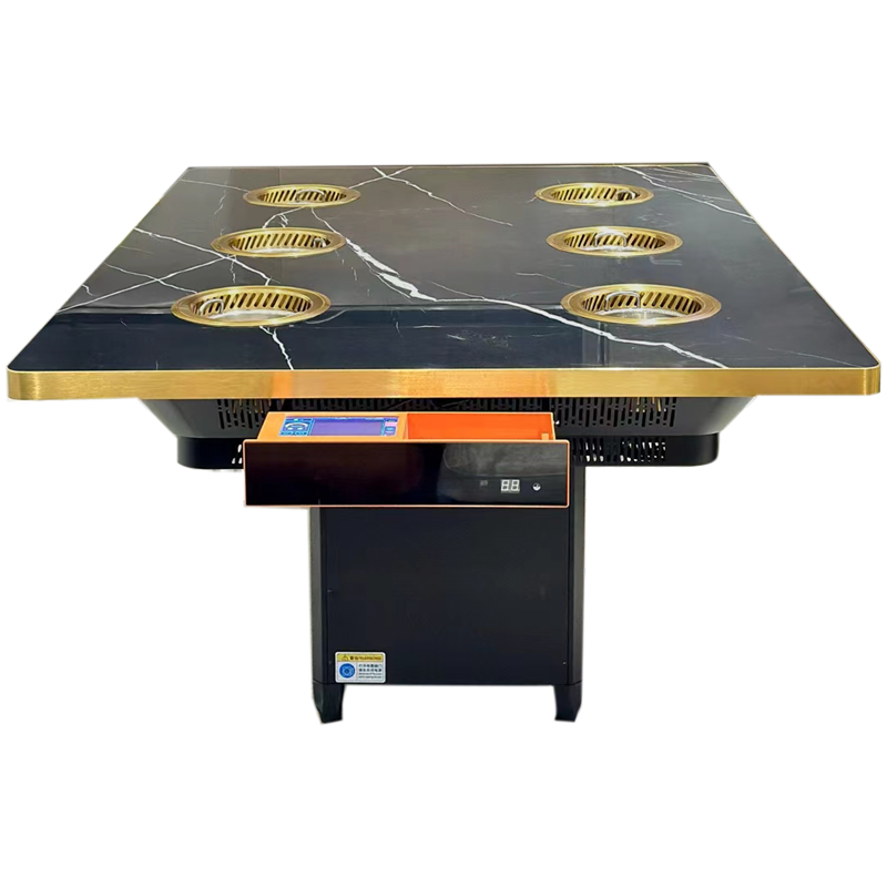 自助火锅餐厅6人位一人一锅大理石无烟小火锅桌