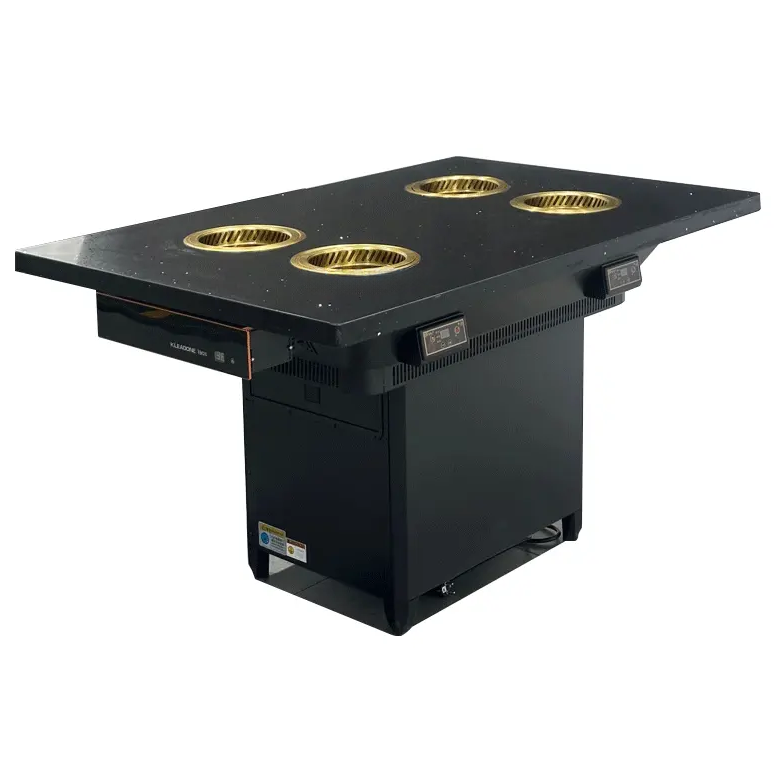 自助火锅店一人一锅无烟小火锅桌｜商用电磁加热｜岩板桌面设计