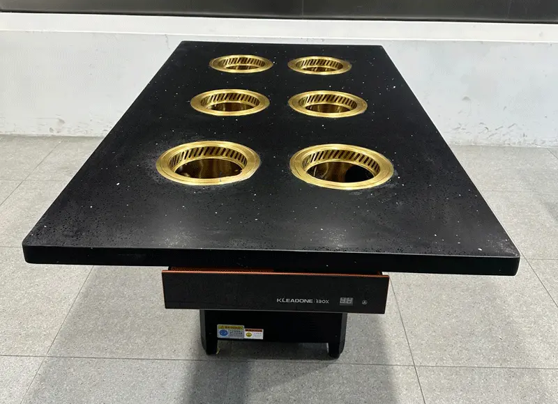 自助火锅店一人一锅无烟小火锅桌|商用电磁加热|岩板桌面设计